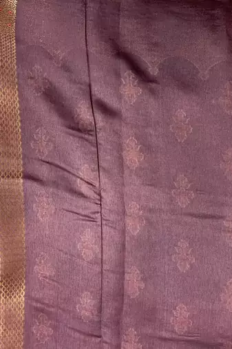 Banarasi viscose silk saree in chiku colour with  zari meenakri work