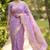 Banarasi viscose silk saree in lavender colour with  zari meenakri work