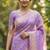 Banarasi viscose silk saree in lavender colour with  zari meenakri work