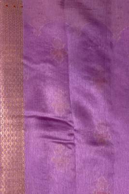 Banarasi viscose silk saree in lavender colour with  zari meenakri work 5