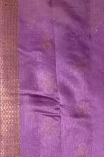 Banarasi viscose silk saree in lavender colour with  zari meenakri work