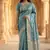 Banarasi viscose silk saree in seagreen colour with  zari meenakri work