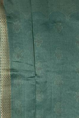 Banarasi viscose silk saree in seagreen colour with  zari meenakri work 5