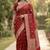 Banarasi viscose silk saree in red colour with  zari meenakri work