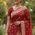 Banarasi viscose silk saree in red colour with  zari meenakri work