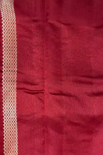 Banarasi viscose silk saree in red colour with  zari meenakri work