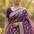 Banarasi viscose silk saree in purple colour with floral zari jaal work