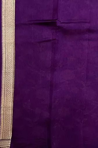 Banarasi viscose silk saree in purple colour with floral zari jaal work