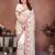 Off white georgette embroidered saree