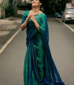 Green tissue silk blend saree