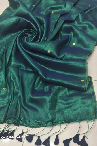 Green tissue silk blend saree