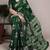 Green silk blend geometric print saree