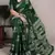 Green silk blend geometric print saree