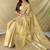 Gold silk blend woven saree