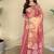 Pink silk blend woven saree