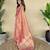 Pink silk blend woven saree