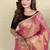 Pink silk blend woven saree