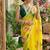 Yellow floral silk blend sareer
