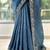 Blue silk blend embroidered saree