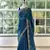 Blue silk blend embroidered saree