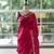 Red silk blend embroidered saree