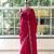 Red silk blend embroidered saree