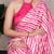Pink and white diagonal striped satin saree