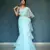 Sky blue ruffled saree with embellished bustier