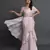 Pink ruffled saree with embellished bustie