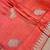 Banarasi viscose silk saree in orange colour with leaf zari meenakari work