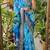 Blue silk blend shibori tie-dye saree