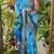 Blue silk blend shibori tie-dye saree