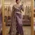 Purple satin embroidered saree