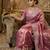 Pink satin embroidered sareer