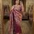 Pink satin embroidered sareer