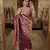 Pink satin embroidered sareer