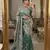 Teal satin embroidered saree