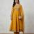 Mustard anarkali with embroidered yoke