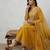 Mustard anarkali with embroidered yoke