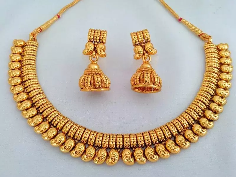 Radiant Real Gold Look Necklace Set.