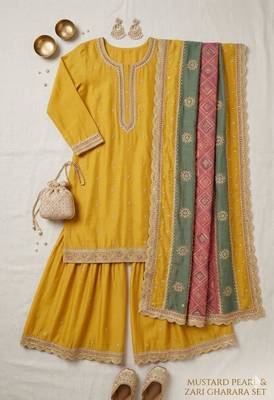 marigold yellow sharara set 2