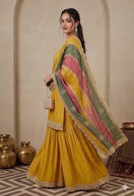 marigold yellow sharara set 4