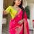 Pink elegant art silk woven saree with rich zari border