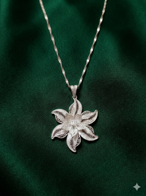 925 sterling silver floral filigree pendant necklace for women 1