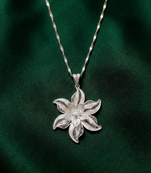 925 sterling silver floral filigree pendant necklace for women