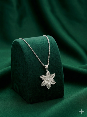 925 sterling silver floral filigree pendant necklace for women 2