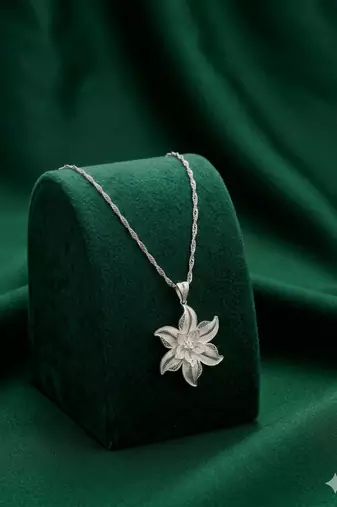 925 sterling silver floral filigree pendant necklace for women