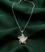 925 sterling silver star floral filigree pendant necklace for women