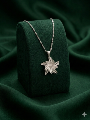 925 sterling silver star floral filigree pendant necklace for women 2