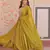 Mehendi star georgette rich sequins and beads embroidery flared gown with heavy dupatta